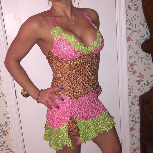 Couture* Hand painted sexy dress - Never Worn! - Picture 2 of 8